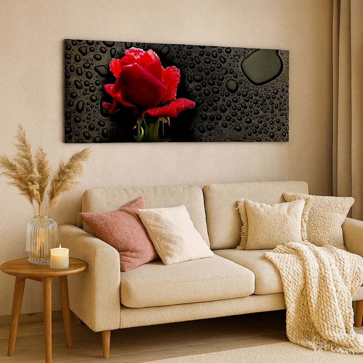 Impression sur toile - Image sur toile - Rouge et noir - 100x40 cm