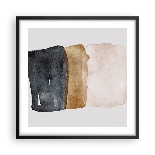 Affiche dans un cadre noir - Poster - Composition de couleurs de la terre - 50x50 cm