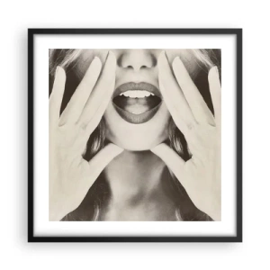 Affiche dans un cadre noir - Poster - J'arrive! - 50x50 cm