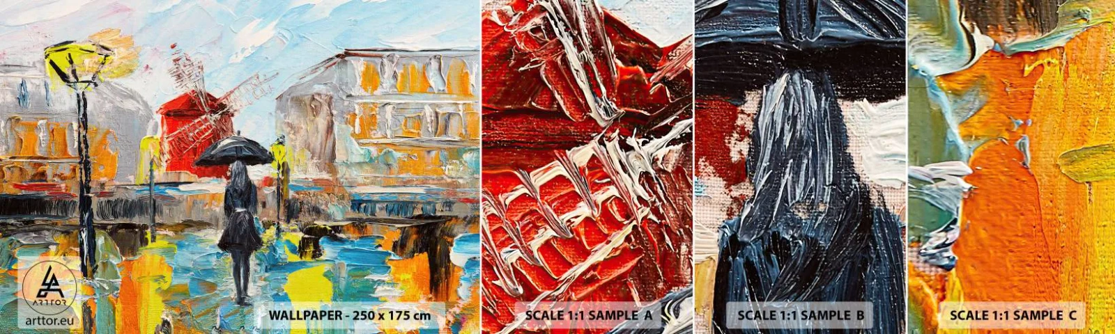 Échantillon De Papier Peint Standard Eco - Légende parisienne - Femme, Paris, Ville - 100x30 cm