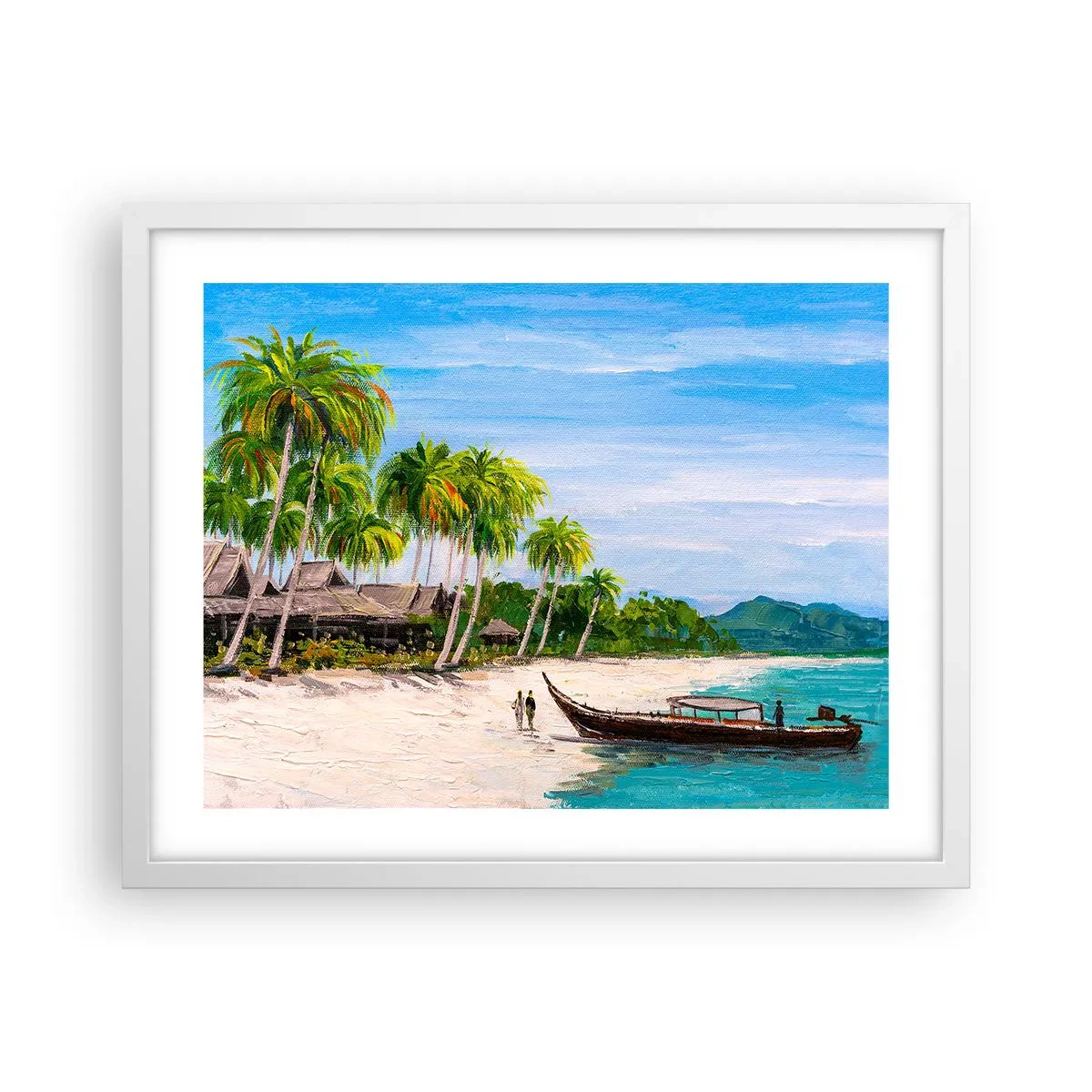 Affiche dans un cadre blanc - Poster - Rêve exotique - 50x40 cm
