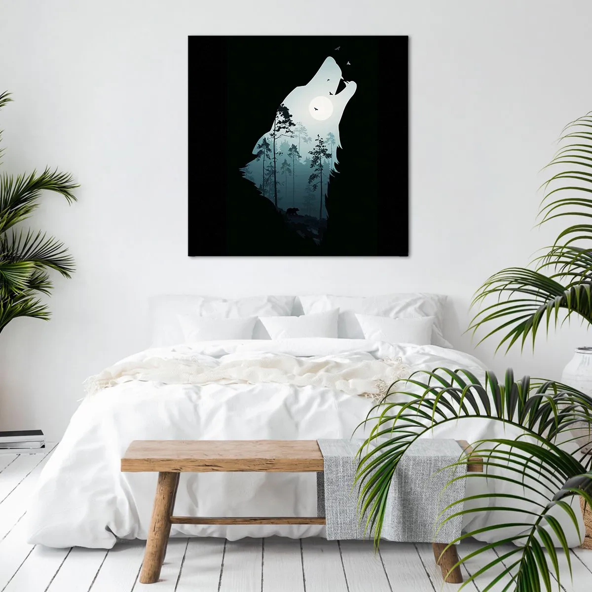Impression sur toile - Image sur toile - La voix de nuit de la forêt - 30x30 cm