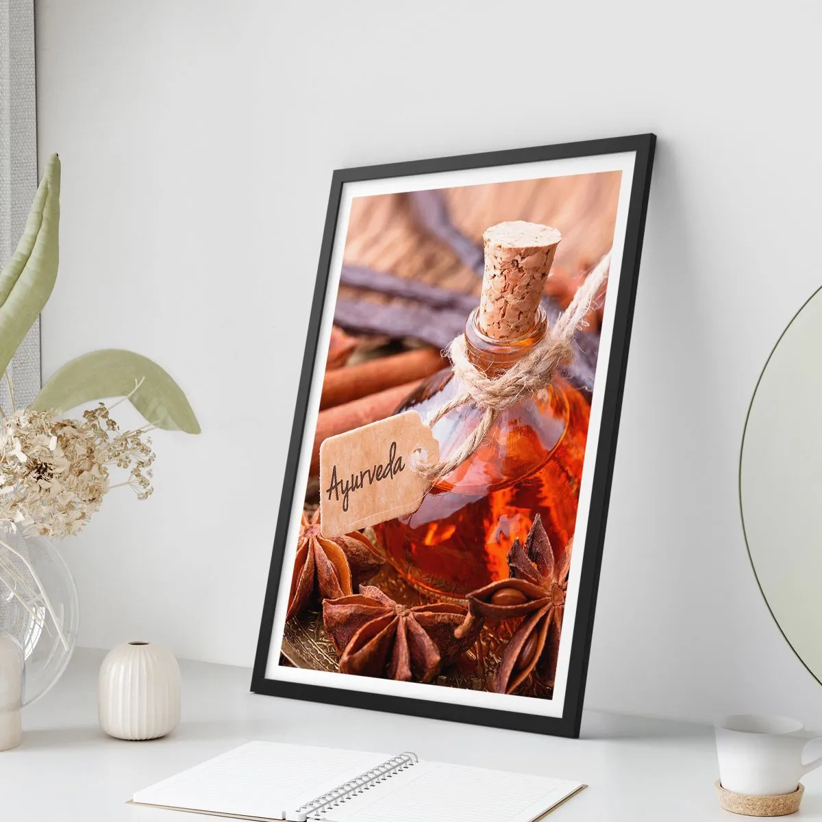 Affiche dans un cadre noir - Poster - Vers l'unité du corps et de l'esprit - 30x40 cm
