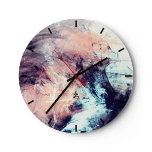 Horloge murale - Pendule murale - Composition abstraite aux tons pastel - 30x30cm - Sentir le vent - Décoration murale moderne pour le salon, la cuisine et la chambre ARTTOR
