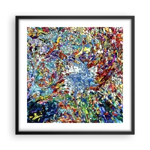 Affiche dans un cadre noir - Poster - Goutte de vitrail - 50x50 cm