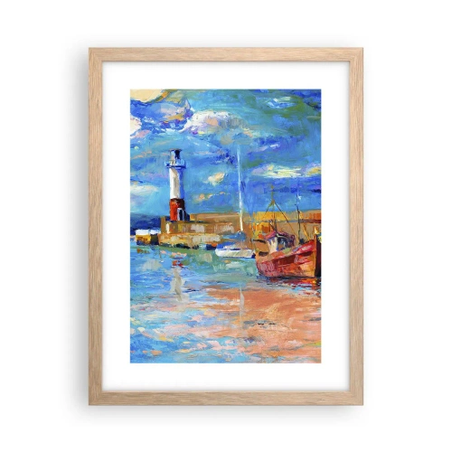 Affiche dans un chêne clair - Poster - Un après-midi dans la baie arc-en-ciel - 30x40 cm
