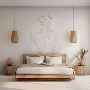 Papier peint sur mesure Standard Eco - Comme un instrument sensible - Femme, Corps, Graphique