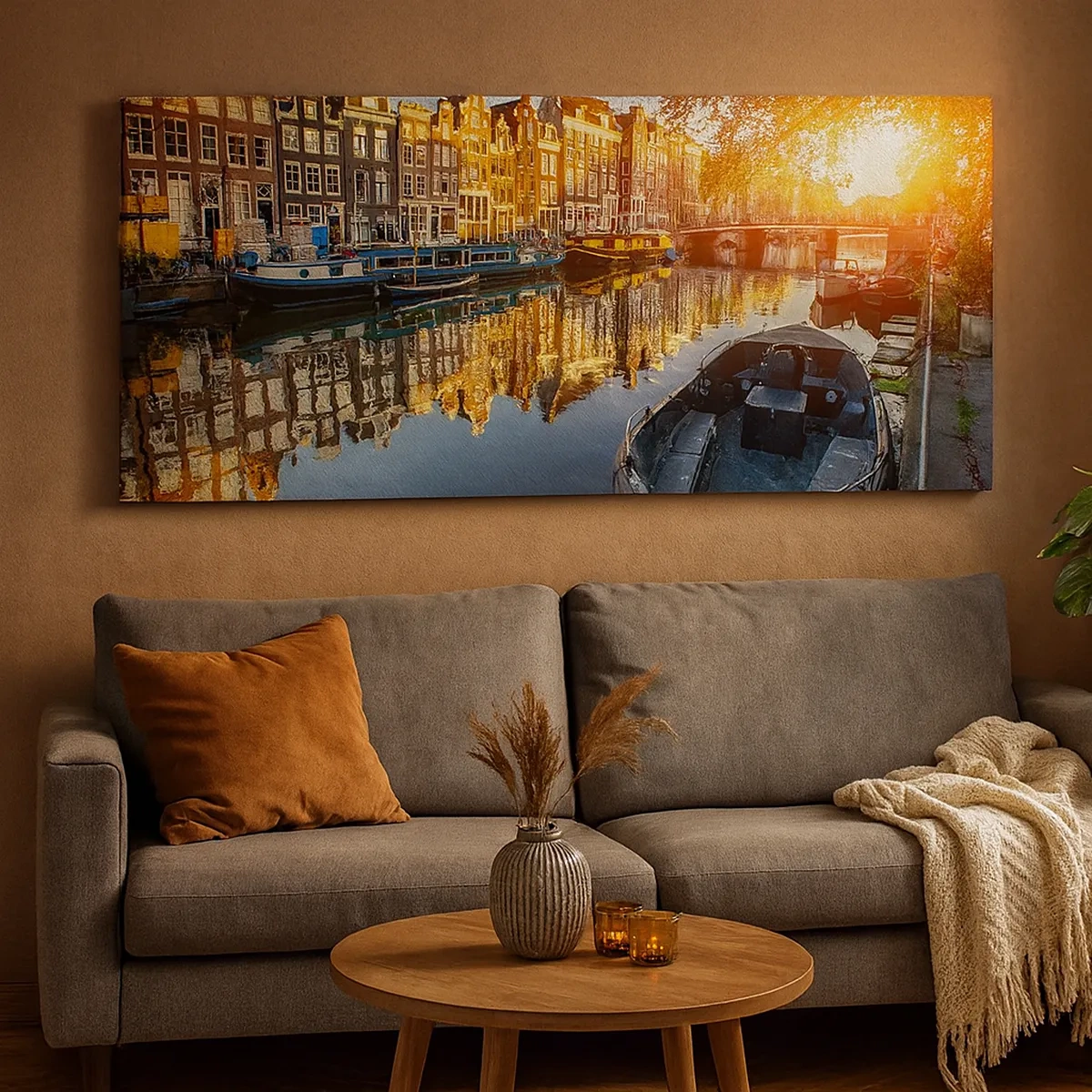 Impression sur toile - Image sur toile - Début de journée à Amsterdam - 30x30 cm