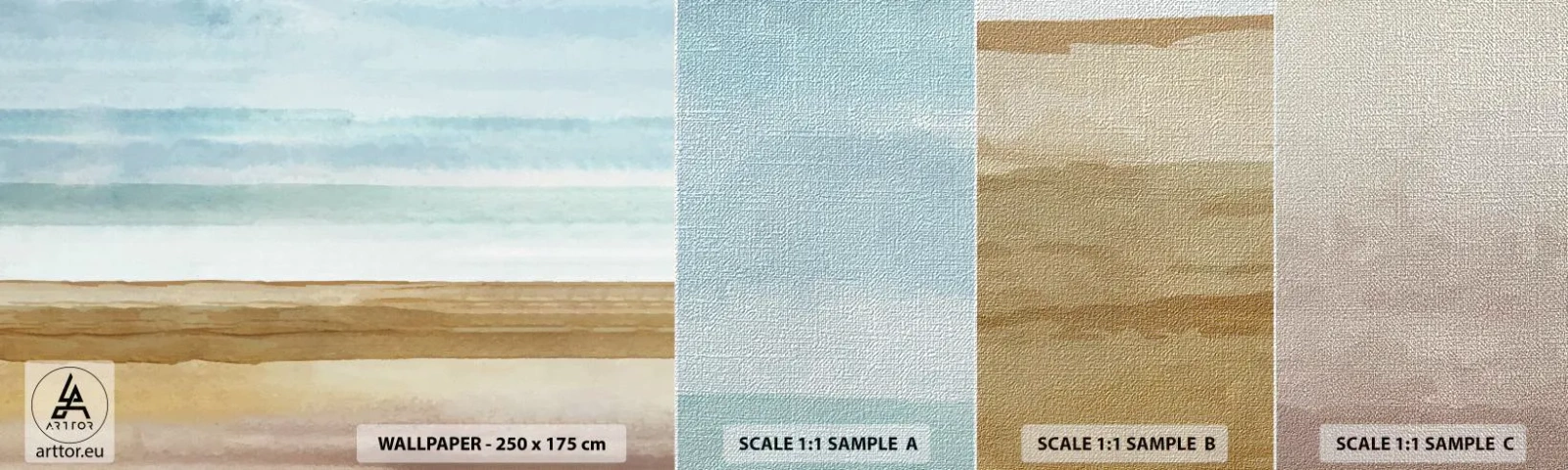 Échantillon de Papier Peint Premium Canvas - Réconfort - Abstraction, Côte, Plage - 100x30 cm