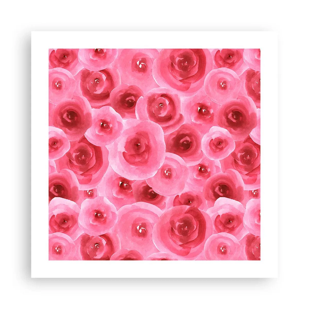 Affiche - Poster - Roses en-haut et en-bas - 50x50 cm