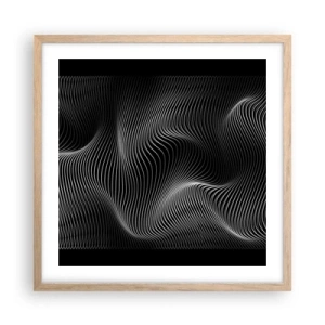Affiche dans un chêne clair - Poster - Danse de lumière dans l'espace - 50x50 cm