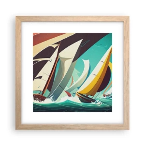 Affiche dans un chêne clair - Poster - Bonne chance avec les éléments - 30x30 cm