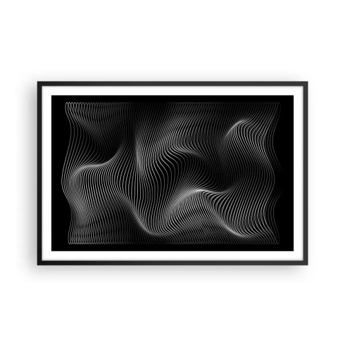 Affiche dans un cadre noir - Poster - Danse de lumière dans l'espace - 91x61 cm