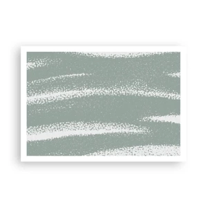 Affiche - Poster - Vagues d'hiver dans les tons menthe et blanc - 100x70cm - Abstraction dans un climat hivernal - Décoration murale moderne pour le salon et la chambre ARTTOR
