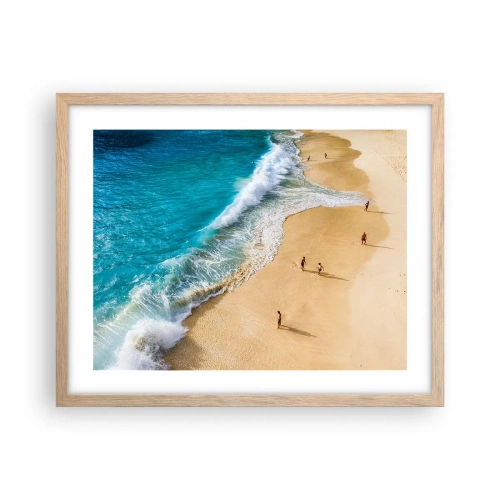 Affiche dans un chêne clair - Poster - Et ensuite le soleil, la plage… - 50x40 cm