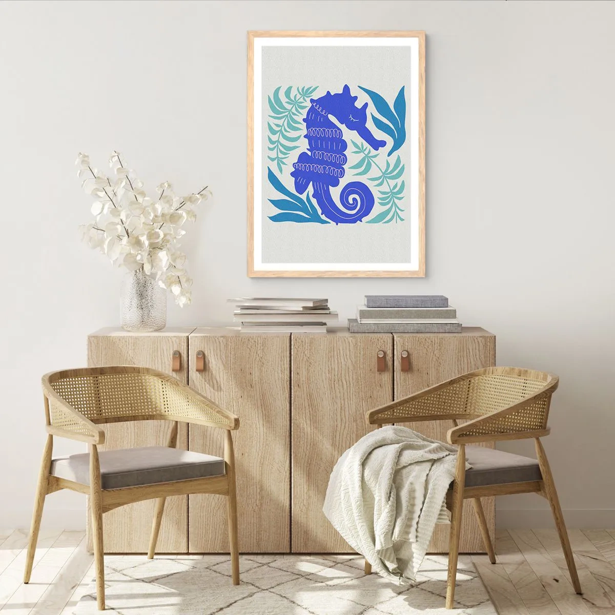 Affiche dans un chêne clair - Poster - Dans une prairie sous-marine - 61x91 cm