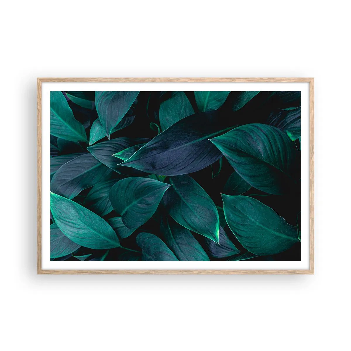 Affiche dans un chêne clair - Poster - le vert lui-même - 100x70 cm