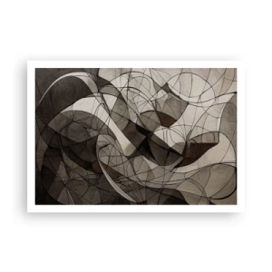 Affiche - Poster - Motif abstrait dans des tons marron et terreux - 100x70cm - Circulation des couleurs de la terre - Décoration murale moderne pour le salon et la chambre ARTTOR