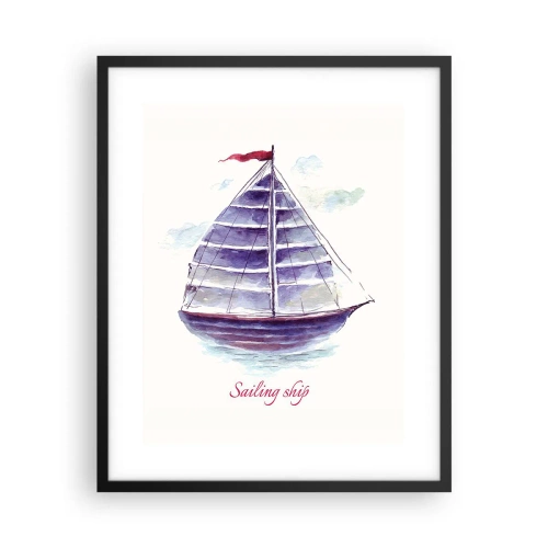 Affiche dans un cadre noir - Poster - Plein de voiles et d’eau calme - 40x50 cm