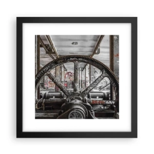 Affiche dans un cadre noir - Poster - Vie secrète d'une usine - 30x30 cm