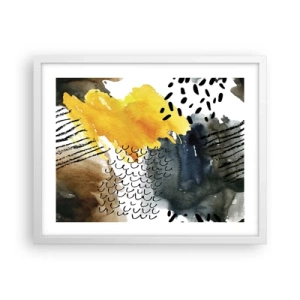 Affiche dans un cadre blanc - Poster - Rencontre des éléments - 50x40 cm