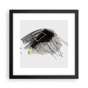 Affiche dans un cadre noir - Poster - En noir et en or - 30x30 cm