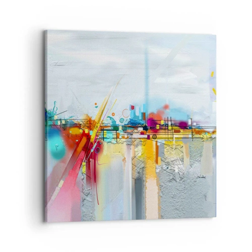 Impression sur toile - Image sur toile - Pont de joie sur le fleuve de la vie - 70x70 cm