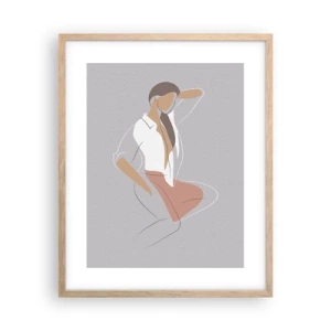 Affiche dans un chêne clair - Poster - Contour gracieux - 40x50 cm