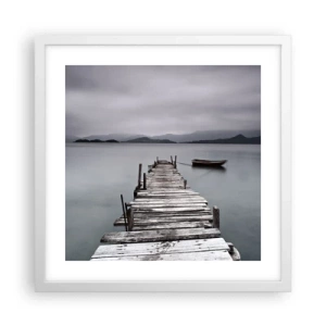 Affiche dans un cadre blanc - Poster - Tu peux partir demain - 40x40 cm