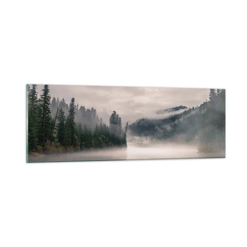 Impression sur verre - Image sur verre - Reflet dans le brouillard - 90x30 cm