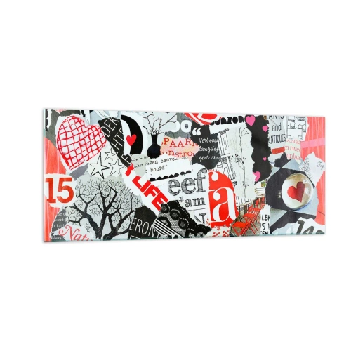 Impression sur verre - Image sur verre - Collage hipster - 100x40 cm