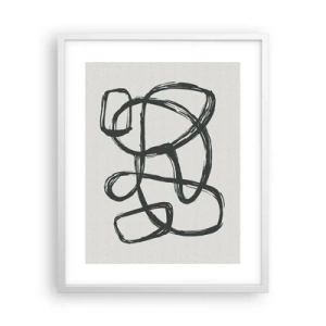Affiche dans un cadre blanc - Poster - Abstraction en boucle - 40x50 cm