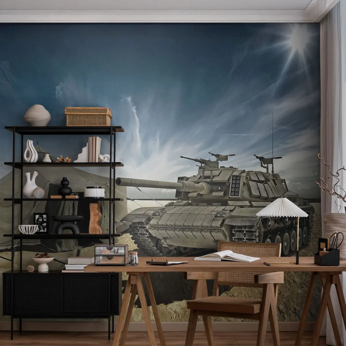 Papier Peint Autocollant Deluxe Sticker - Un rêve militaire - Militaire, Armée, Réservoir - 250x175 cm