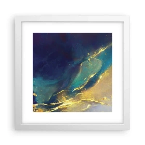 Affiche dans un cadre blanc - Poster - Coulée d'or - 30x30 cm