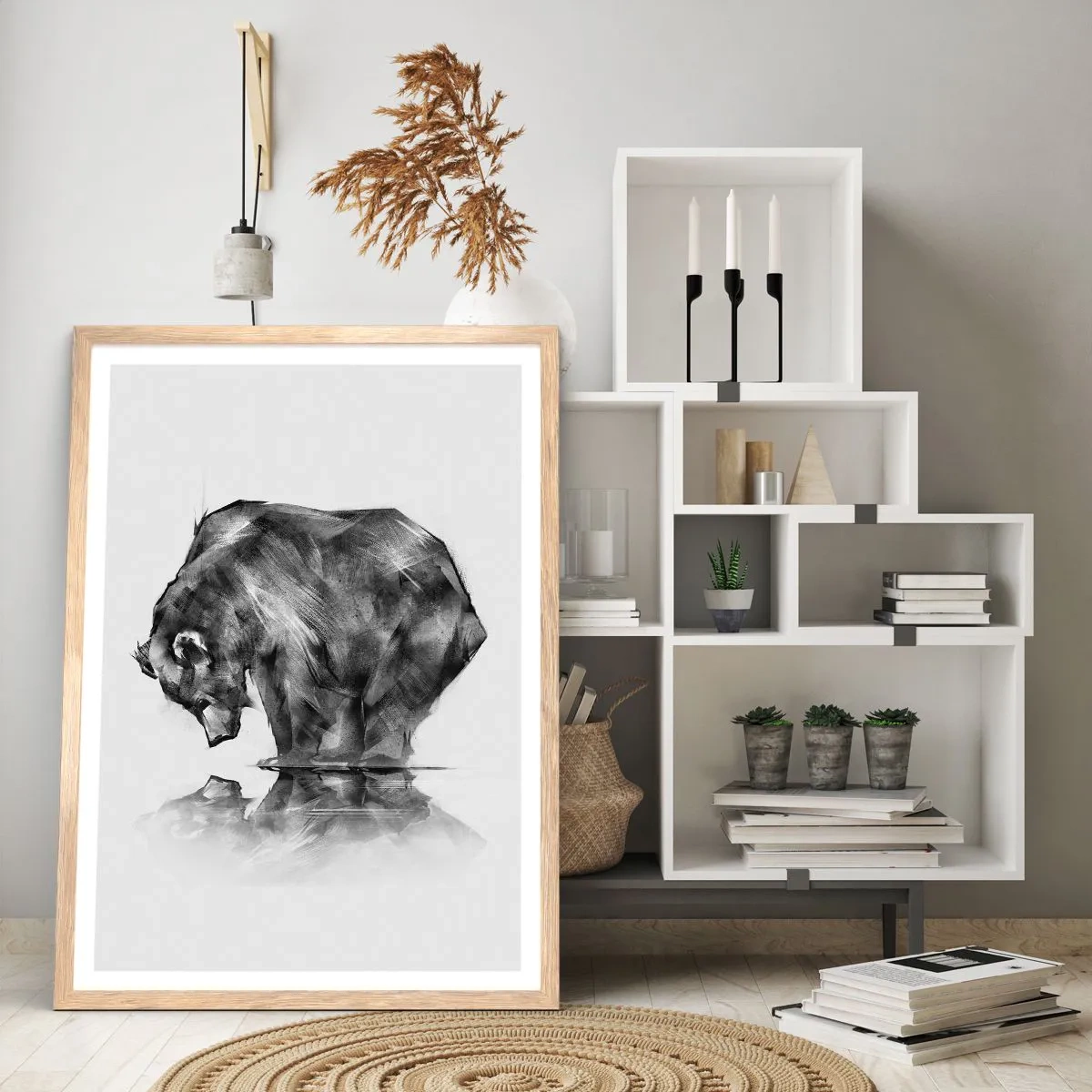 Affiche dans un chêne clair - Poster - Ravi de rencontrer quelqu'un de proche - 30x40 cm