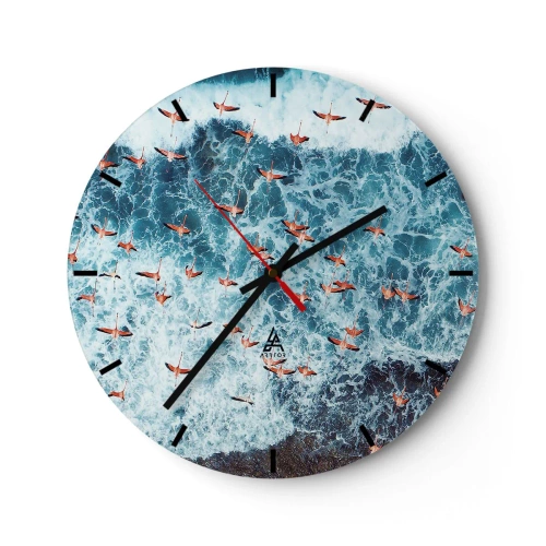 Horloge murale - Pendule murale - Défilé du bord de mer - 40x40 cm