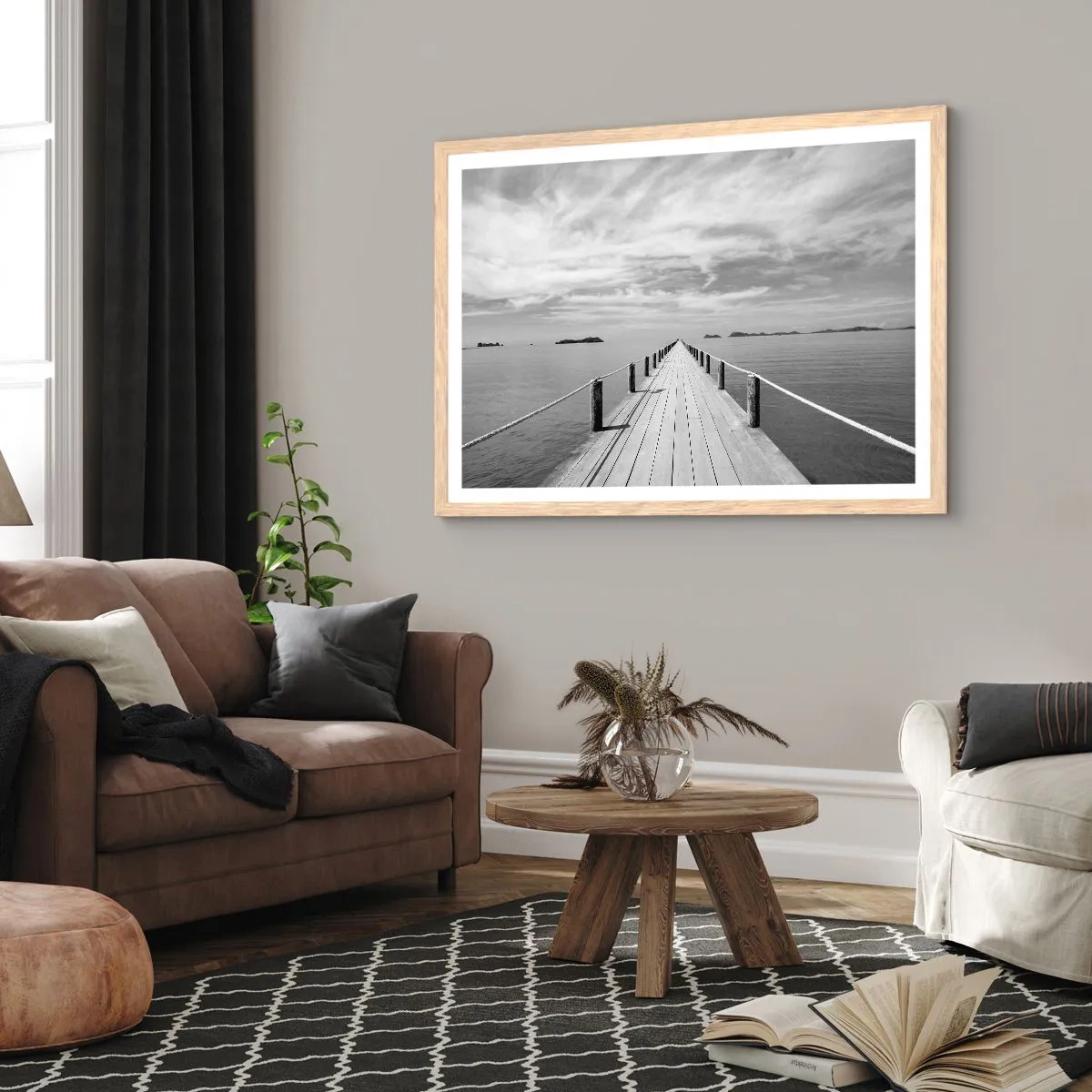 Affiche dans un chêne clair - Poster - Et peut-être un voyage... - 50x40 cm