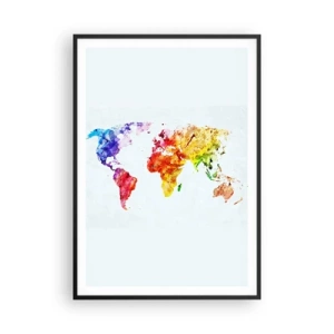 Affiche dans un cadre noir - Poster - Toutes les couleurs du monde - 70x100 cm