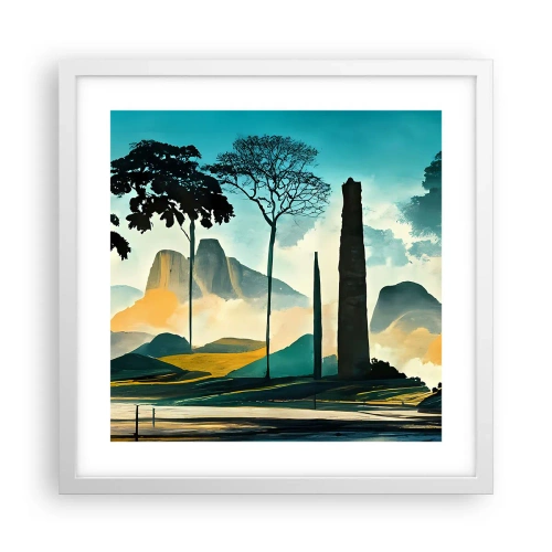 Affiche dans un cadre blanc - Poster - Toujours de plus en plus haut - 40x40 cm