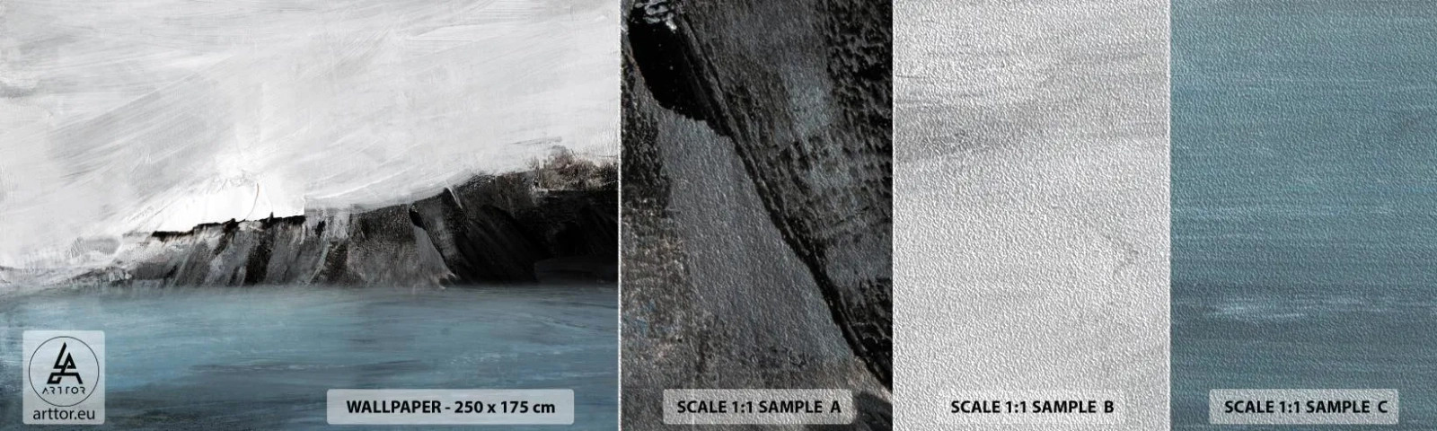 Échantillon de Papier Peint Premium Sand - Eau – terre : choc des éléments - Côte, Paysage, Mer - 100x30 cm