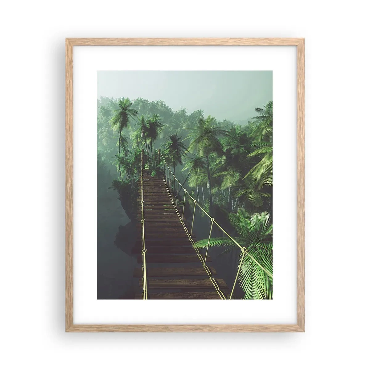 Affiche dans un chêne clair - Poster - Au fil de la verdure - 40x50 cm