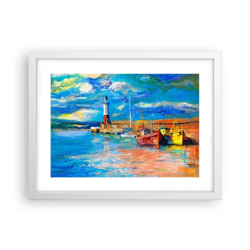 Affiche dans un cadre blanc - Poster - Un après-midi dans la baie arc-en-ciel - 40x30 cm