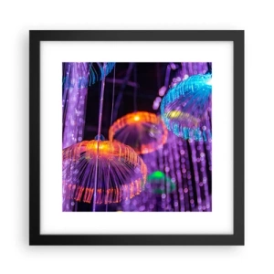 Affiche dans un cadre noir - Poster - Fontaine lumineuse - 30x30 cm