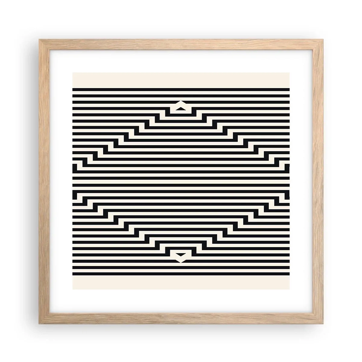 Affiche dans un chêne clair - Poster - Illusion géométrique - 40x40 cm