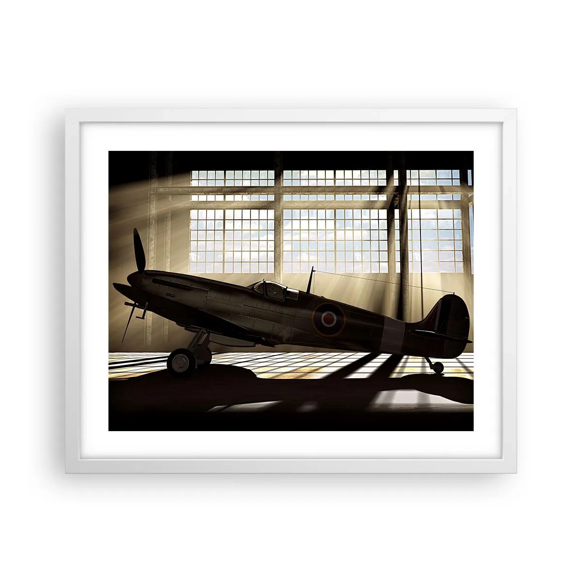 Affiche dans un cadre blanc - Poster - Le repos du guerrier - 50x40 cm