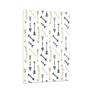 Impression sur verre - Image sur verre - Un motif de flèches de différentes couleurs sur fond blanc - 50x70cm - Le rêve de l'archer - Décoration murale moderne pour le salon et la chambre ARTTOR