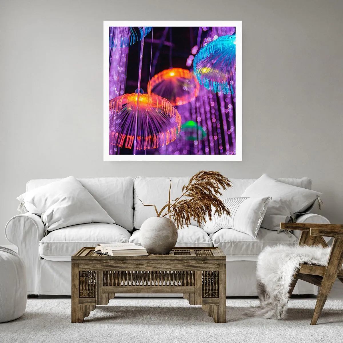 Affiche - Poster - Fontaine lumineuse - 40x40 cm