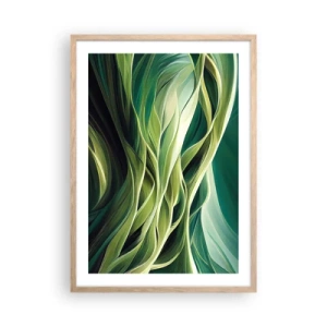 Affiche dans un chêne clair - Poster - Jeu de vert abstrait - 50x70 cm