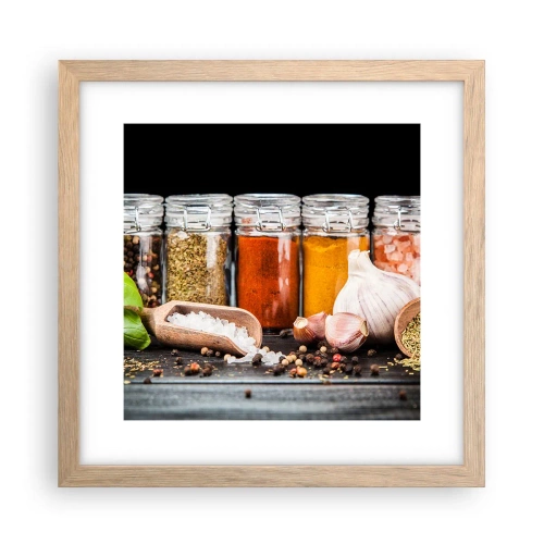Affiche dans un chêne clair - Poster - Pour que la vie ait du goût - 30x30 cm