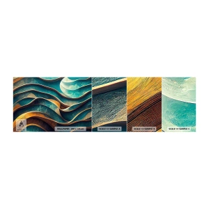 Échantillon de Papier Peint Autocollant Deluxe Sticker - Méandres de bleu - Vagues, Abstraction, Tridimensionnel - 100x30 cm